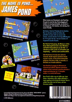 James Pond - Underwater Agent (USA, Europe) box cover back